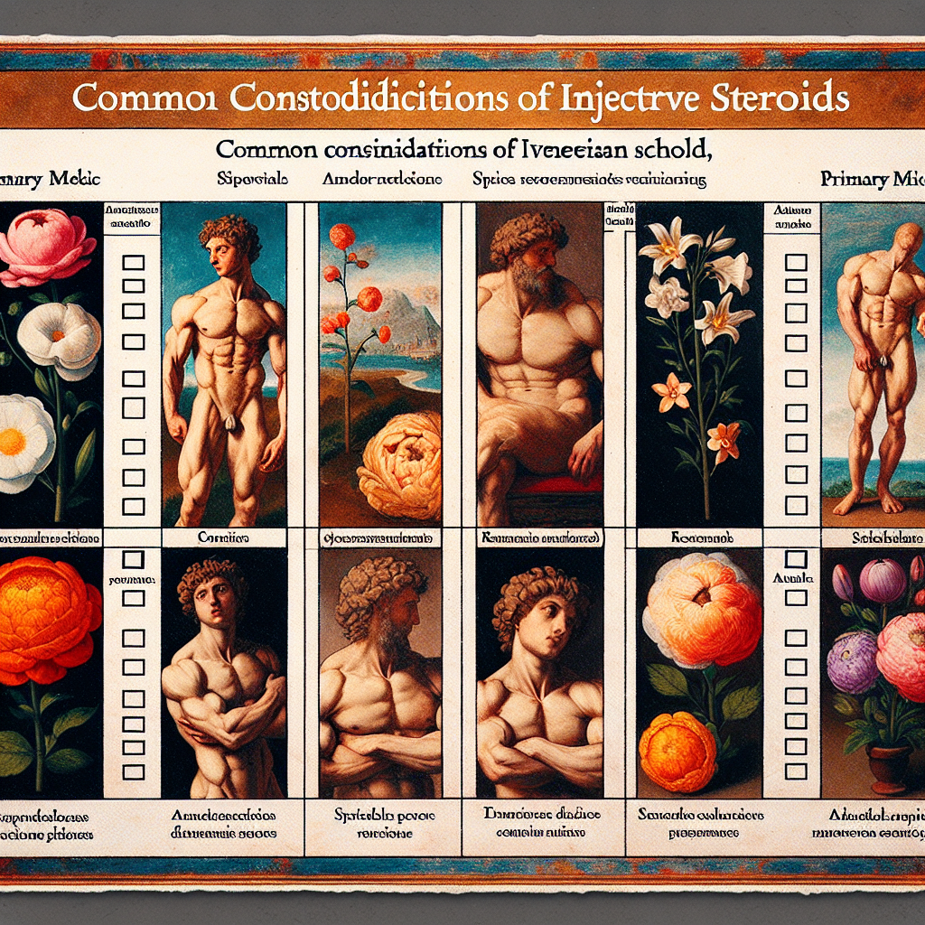 Contraindicaciones frecuentes de Esteroides inyectables (checklist)